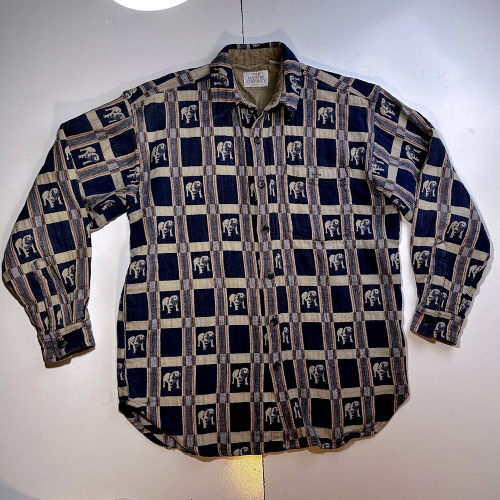 The Nature Company Berkeley,Ca 90’s/Y2K Vintage Dog Print Cotton Men’s Flannel M